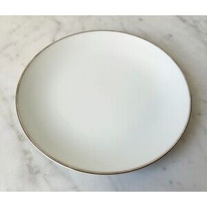 Vintage Noritake Colony China Japan Bread Plate White Platinum Trim 6-3/8"